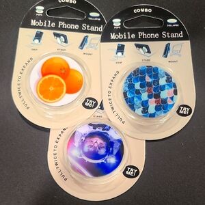 Combo Mobile Phone Stand Set - Orange, Blue, Purple cl